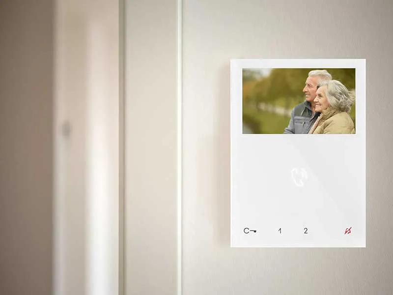 DSW24 – Dresder Servicewohnen GmbH – Eichen Carré Dresden-Niedersedlitz – ausschaltbare Videoklingel Videoklingel in einer Wohnung im Eichen Carré in Dresden Niedersedlitz.